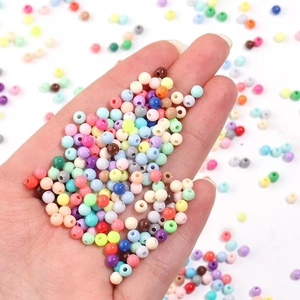 Multi-colored 4mm acrylic candy round beads for DIY handmade bracelets and jewelry making
