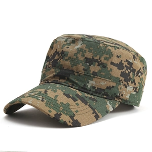 Men's woodland digital camouflage military flat top cap with breathable side vents