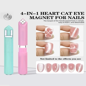 4-in-1 heart-shaped cat eye nail magnet tool set for professional manicure effects