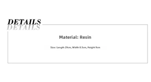 Detailed size specifications for resin storage box with dimensions 29cm x 8.5cm x 9cm
