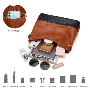 Detailed internal storage view showing large capacity for iPad and umbrella in tote bag