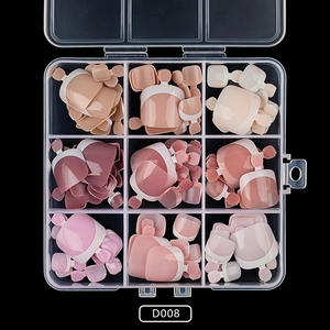 French Toenail Press On Nails Glossy Solid Color ABS Plastic Professional Foot Manicure Artificial Toenail Tips With Storage Box