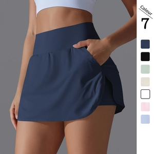 High Waist Athletic Skort Women Nylon Spandex Breathable Tennis Yoga Running Skirt With Built In Shorts And Pockets