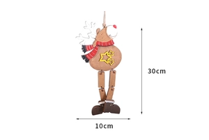 Detailed size guide of a 30cm wooden Christmas reindeer ornament with dimensions