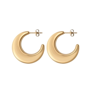 Elegant 18k gold plated chunky teardrop hoop earrings with high polish finish for women