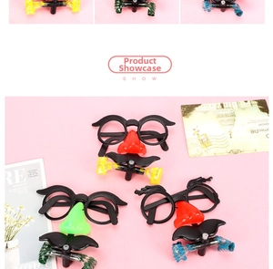 Funny disguise glasses with big nose, mustache and whistle for kids party favors