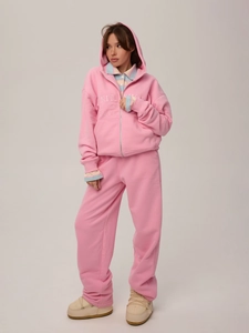 Ensemble sweat à capuche et pantalon de sport rose avec broderie NITI SHOP douce