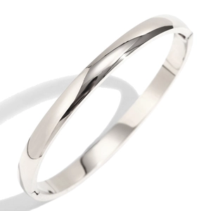 Bracciale rigido minimalista da 4mm in acciaio inossidabile lucido con cerniera