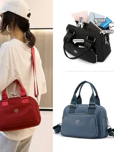 Waterproof nylon crossbody bag for women with large capacity and multi-zipper pockets