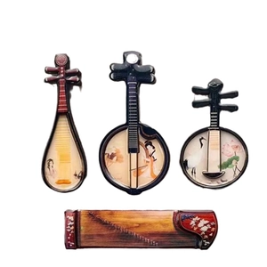 Set of 4 traditional Chinese musical instrument magnets including Pipa and Guzheng