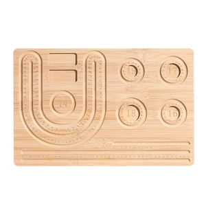 Detailed bamboo bead design board with U-shaped scale and circular measurement slots