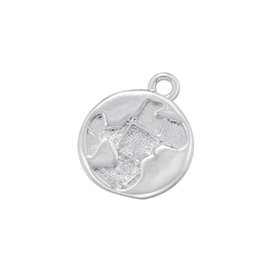 Macro view of a silver globe pendant featuring smooth and frosted metallic textures