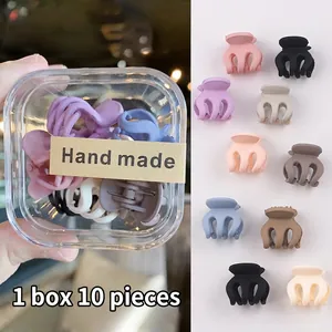 Detalle de 10 mini pinzas mate para el cabello con caja de almacenamiento de estilo