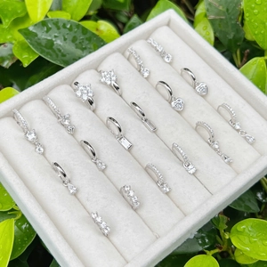 S925 sterling silver heart and zircon drop earrings in a luxury white velvet jewelry box