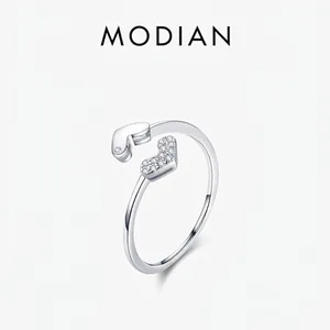 925 Sterling Silver Double Heart Ring Adjustable Zircon Pave Minimalist Open Jewelry For Women Elegant Romantic Fashion