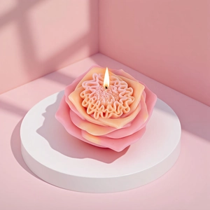 3D rose flower candle silicone mold for DIY aromatherapy gypsum and handmade wax crafts