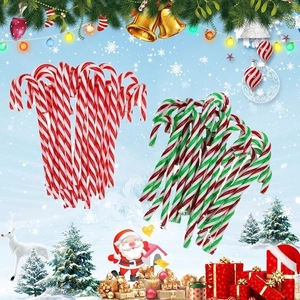 Red and white striped candy cane ornaments for Christmas tree decoration set