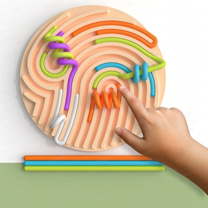 Close-up of flexible silicone sensory board for toddler fine motor skill training