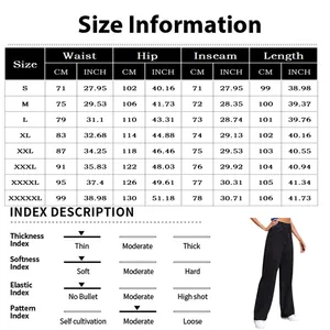 Size chart for women high waist wide leg jeans showing measurements from S to 5XL in cm and inch