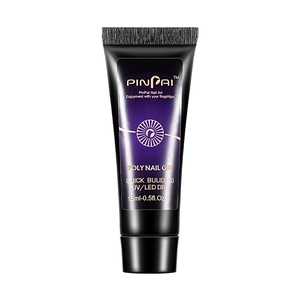 15ml Poly Nail Gel for quick building in black tube with UV/LED dry feature for nail extension