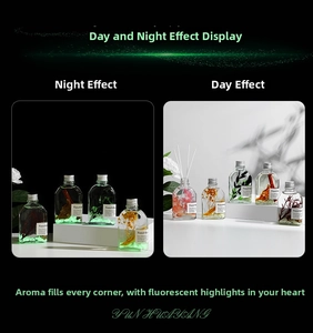 Diffuseur de fleurs éternelles lumineuses montrant les effets de jour et de nuit ici