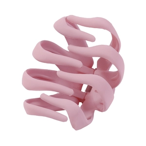 Molla per capelli rosa opaca in acrilico per donna in stile minimalista macaron