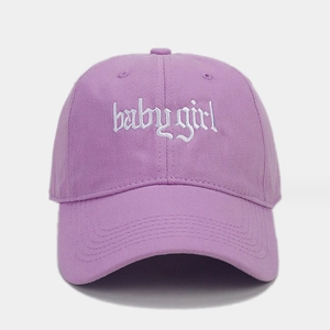 Cappellino da baseball viola chiaro con ricamo baby girl per protezione solare all'aperto