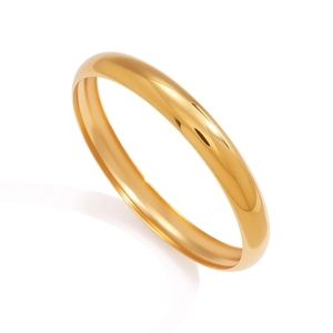 Bague anneau minimaliste en acier inoxydable plaqué or 18 carats avec finition miroir
