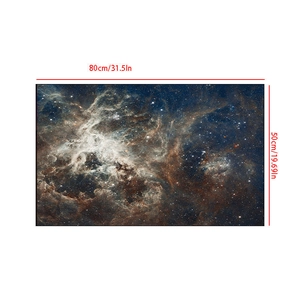 Absorbent diatom mud bath mat with starry nebula space design, 80x50cm non-slip rug