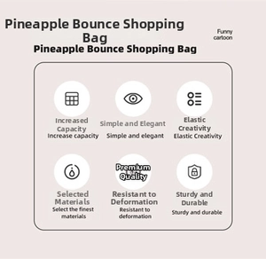 Detailed chart showing high elastic, large capacity and durable features of the bubble bag