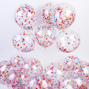 Transparent Latex Confetti Balloon Round Colorful Paper Chips Filled Romantic Party Decoration Birthday Wedding Supply