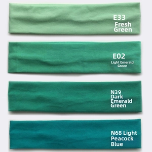 Detailed knit texture of elastic sweatbands in shades of green and peacock blue