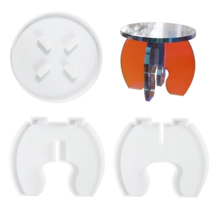 Set di stampi in silicone per creare tavolini rotondi moderni in resina fai-da-te