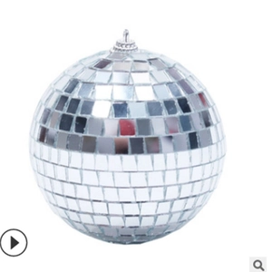 Classic silver disco mirror ball with hanging ring for party and Christmas decoration
