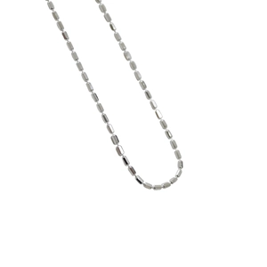 Minimalist S925 sterling silver cylinder bead chain necklace with high polished finish