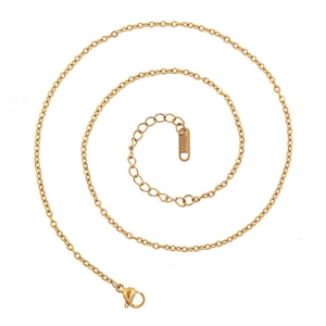Collana A Catena In Acciaio Inossidabile 304 Per Creazione Gioielli Fai Da Te Con Chiusura A Moschettone Unisex