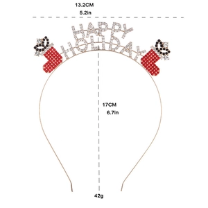 Detail von Happy Holiday Legierung Haarreif mit Strass und Weihnachtssocken Dekor