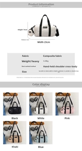 Detailed size specifications for the large capacity Boston crossbody bag in multiple colors