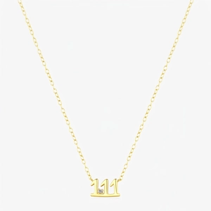 Lucky Number 111 Pendant Necklace 925 Sterling Silver Gold Plated With Zircon Trendy Clavicle Chain Jewelry For Women