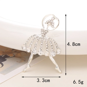 Detailed view of silver ballet dancer charm showing 4.8cm height and 6.5g weight