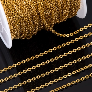 2-meter 18k gold plated stainless steel sunflower chain for DIY jewelry making