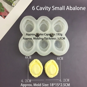 6-cavity silicone mold for sea cucumber and abalone shaped DIY baking and crafts