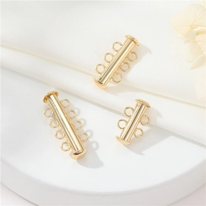 Chiusure magnetiche a tubo placcate in oro per collane e bracciali fai-da-te