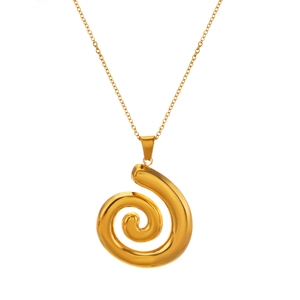 Minimalistische goldene Spiralkette aus Edelstahl für den Strandurlaub-Stil