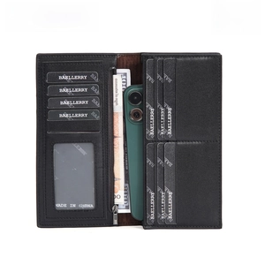 Baellerry men's long business wallet with RFID protection and multiple card slots