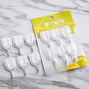 Adhesive Wall Hooks Strong Plastic Metal No Drill Hangers For Kitchen Bathroom Door Tiles Heavy Duty White Modern
