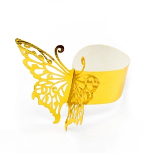 Elegant gold hollow butterfly napkin rings for wedding tables and festive party decor