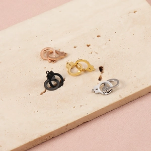 Stainless steel handcuffs pendant set in gold, silver, rose gold and black colors