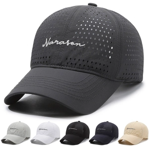 Quick Dry Baseball Cap Breathable Laser Cut Holes Sunshade Adjustable Outdoor Sport Hat Unisex