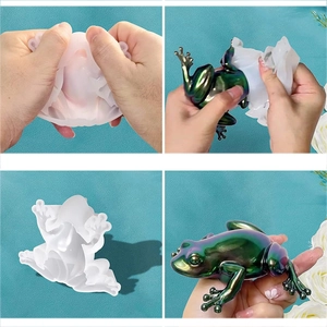 Stampo in silicone a rana 3D realistico per candele in resina e artigianato fai-da-te